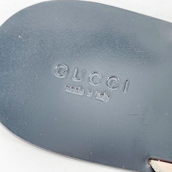 Gucci Gold Metallic Marmont GG Double G Thong Flip Flop Flat Sandal size EU 38.5 - Picture 7 of 9